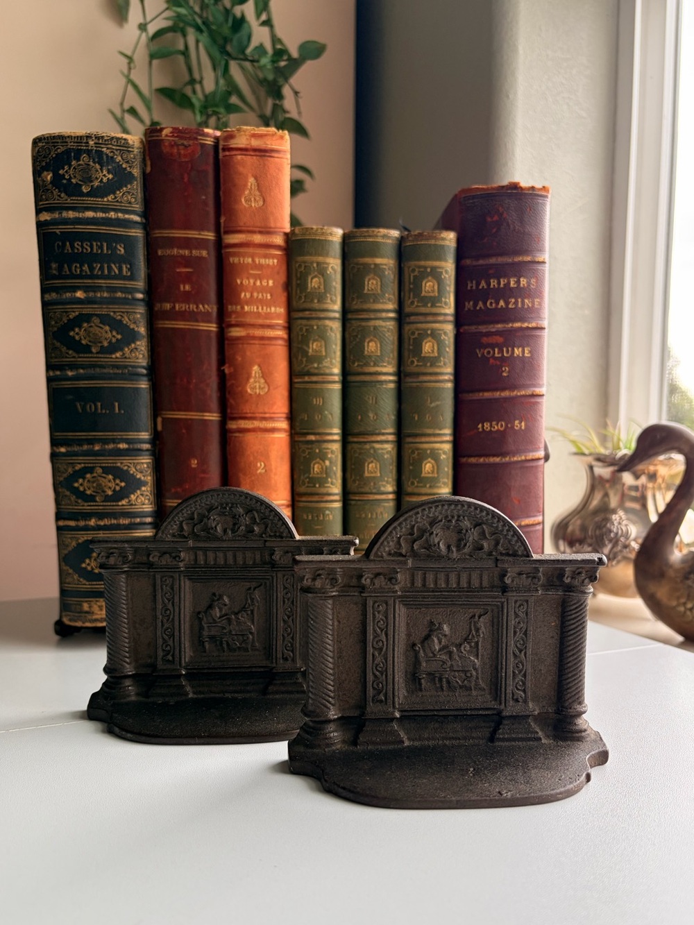 Vintage Cast Iron Book Ends